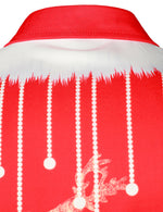Costume à thème de Noël vintage pour homme rouge chemise à manches courtes à revers drôle