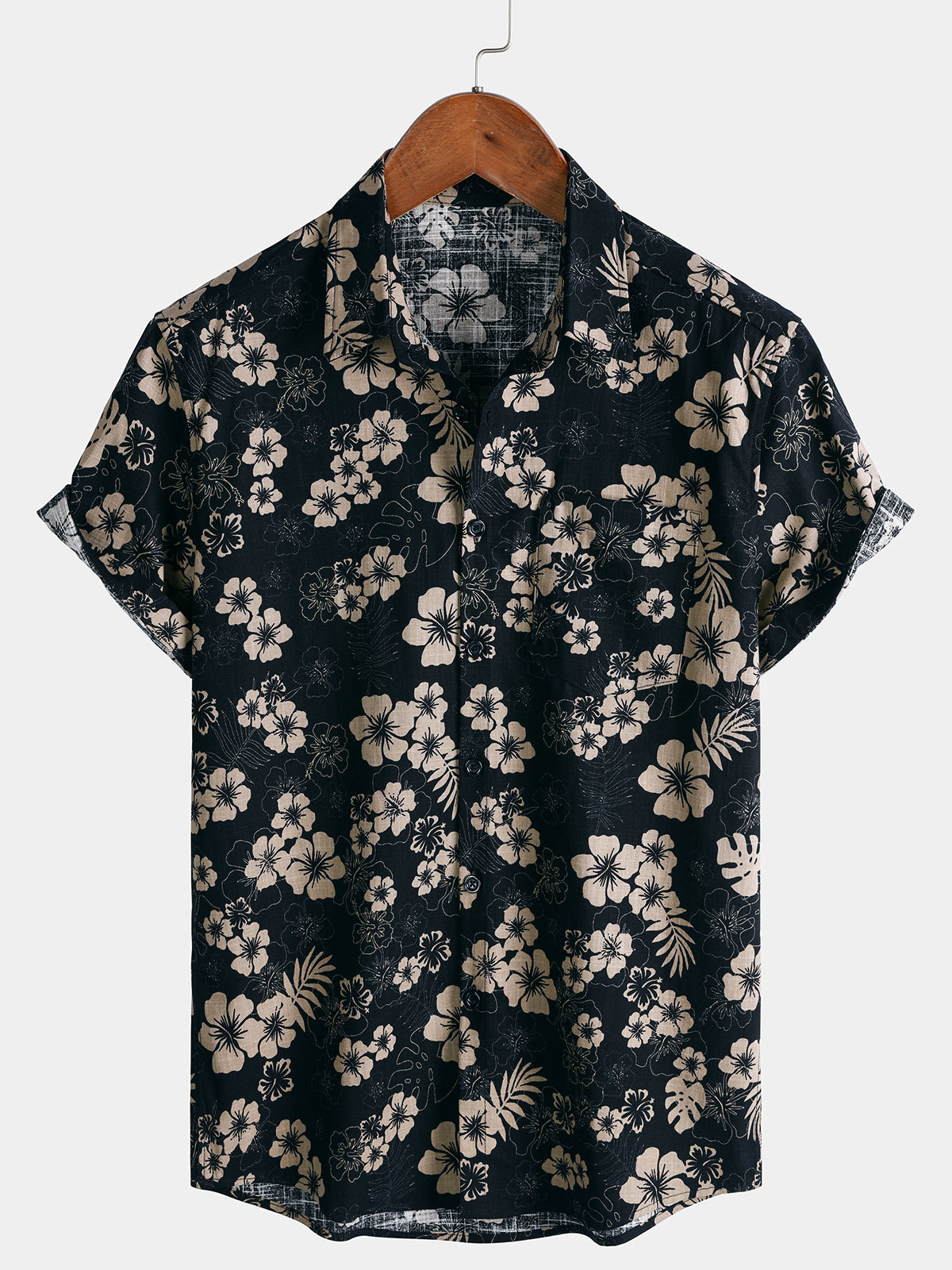 Chemise Homme à Imprimé Floral Style Resort Décontractée d’Été Manches Courtes