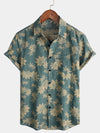 Lot de 2|Chemise à fleurs hawaïenne en coton rétro pour homme