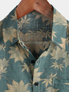 Lot de 2|Chemise à manches courtes de vacances d'été bleu vintage à fleurs rétro pour hommes