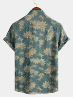 Lot de 3| Chemise à fleurs hawaïenne en coton rétro pour homme