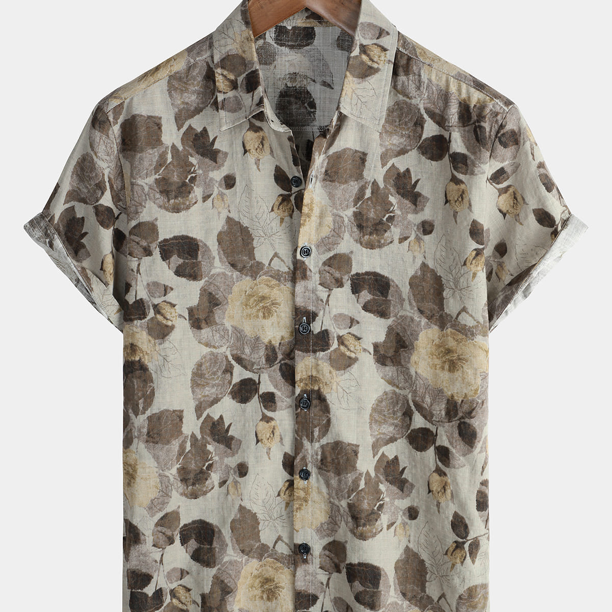 Chemise boutonnée en coton à manches courtes pour hommes, Vintage, à fleurs, rétro, plage