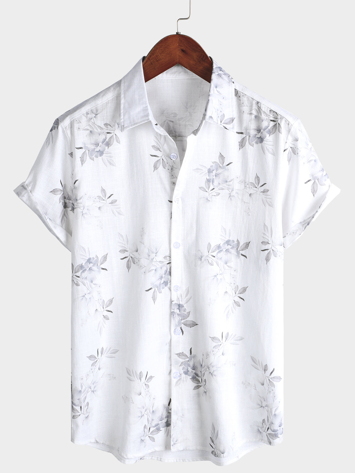 Chemise à manches courtes à imprimé floral élégant pour hommes
