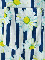 Chemise boutonnée d'été à manches courtes en coton à rayures bleues pour hommes