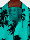 Chemise hawaïenne à manches courtes 100 % coton imprimé palmiers pour homme