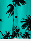 Chemise hawaïenne à manches courtes 100 % coton imprimé palmiers pour homme