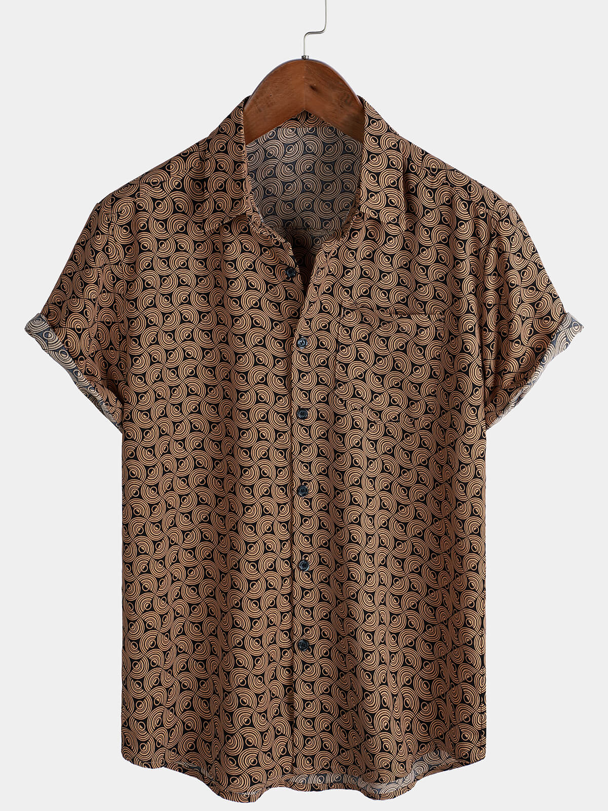 Chemise rétro décontractée à manches courtes pour homme, idéale pour les vacances