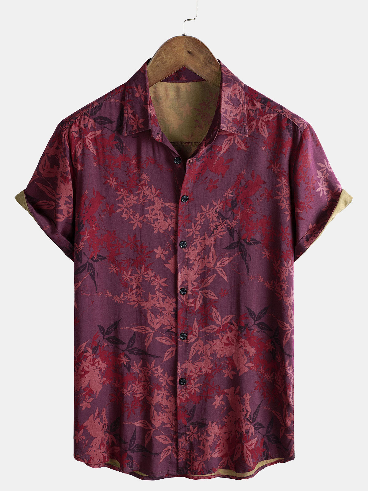 Chemise hawaïenne à manches courtes et boutons pour homme, motif floral, idéale pour les vacances et la plage