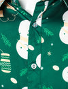 Chemise à manches longues boutonnée pour hommes, imprimé bonhomme de neige de noël, fête de noël, vacances