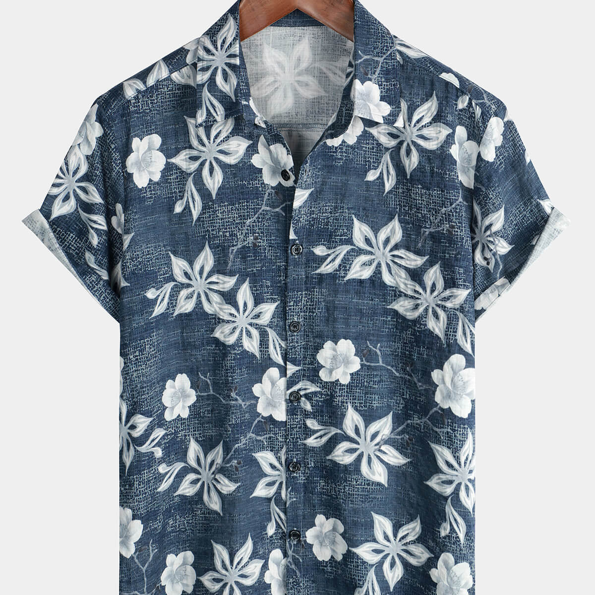 Chemise de plage d'été à manches courtes et boutons à fleurs hawaïennes pour hommes