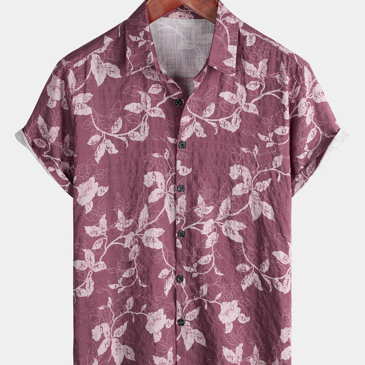 Chemise d'été décontractée à manches courtes et boutons pour hommes, motif floral, vacances hawaïennes