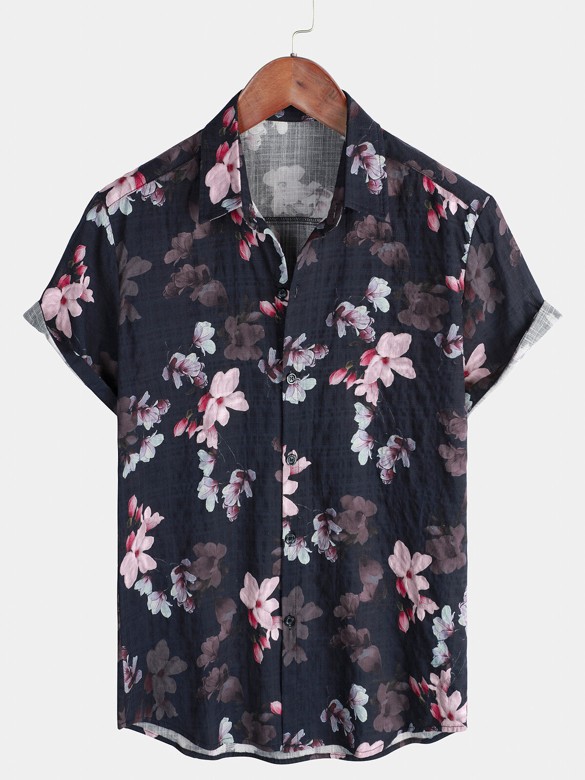 Chemise d'été boutonnée à manches courtes pour hommes, vacances florales hawaïennes
