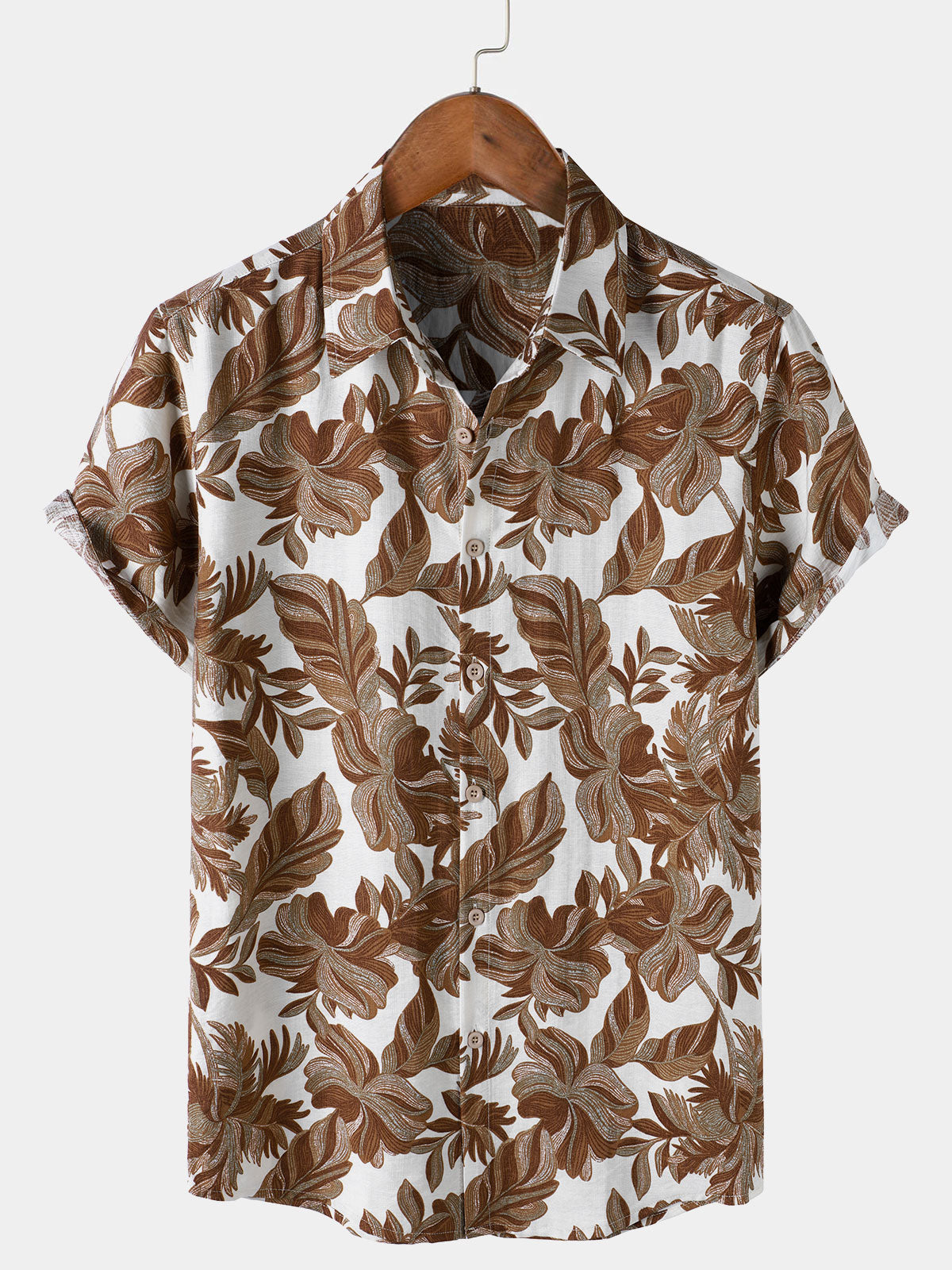 Chemise Homme Hawaïenne Tropicale à Fleurs Manches Courtes