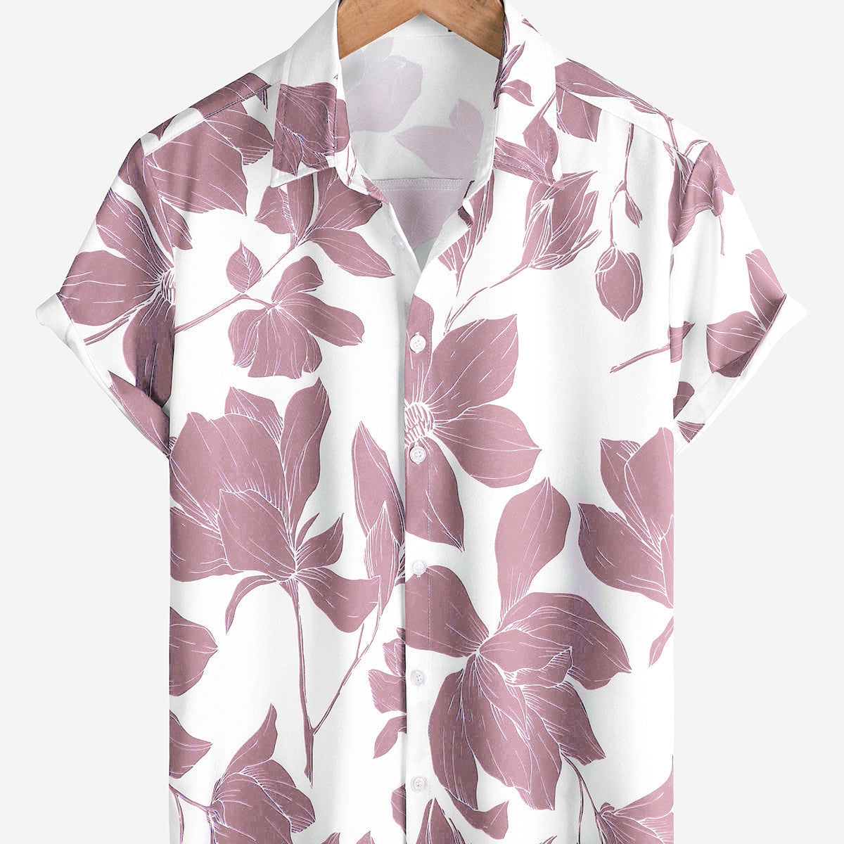 Chemise de plage à manches courtes pour hommes, décontractée, florale, boutonnée, vacances, été