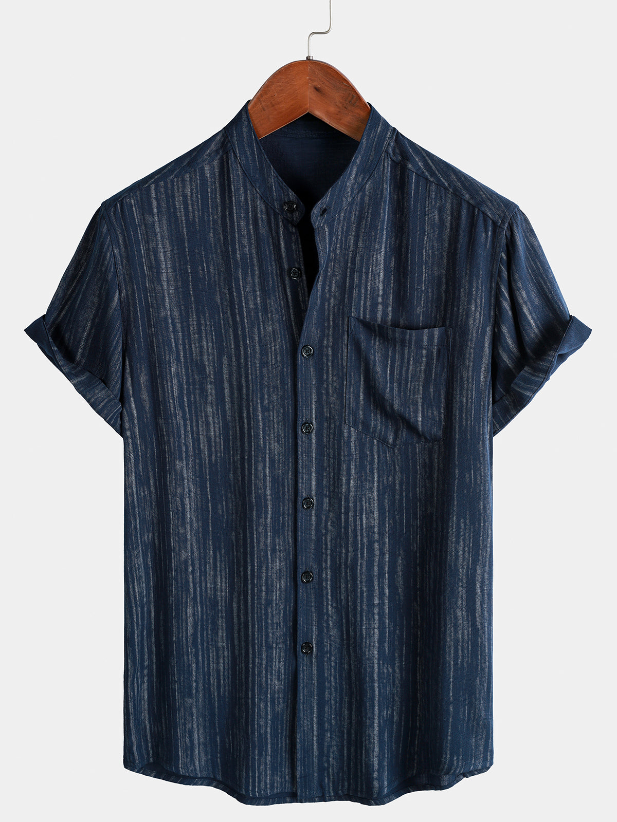 Chemise Homme Texturée Légère et Respirante Décontractée Manches Courtes