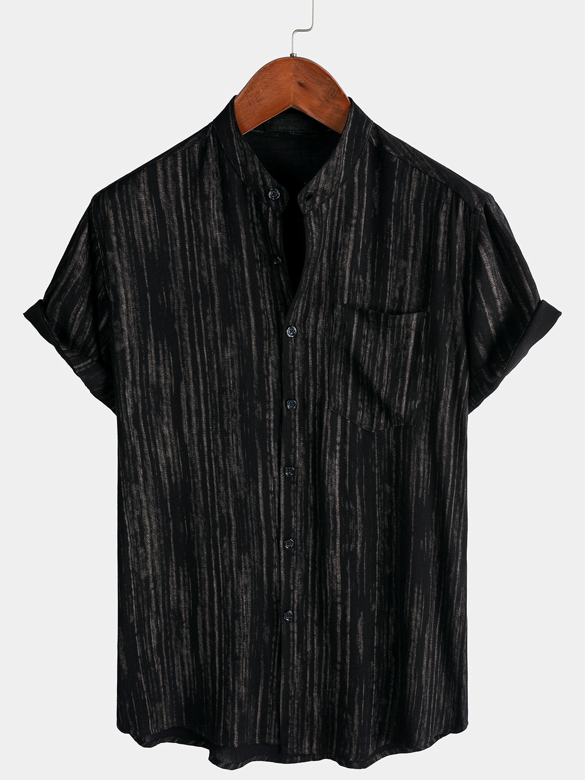 Chemise Homme Décontractée à Rayures Manches Courtes