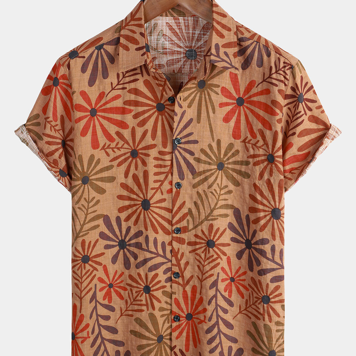 Chemise d'été boutonnée hawaïenne à fleurs de plage pour hommes