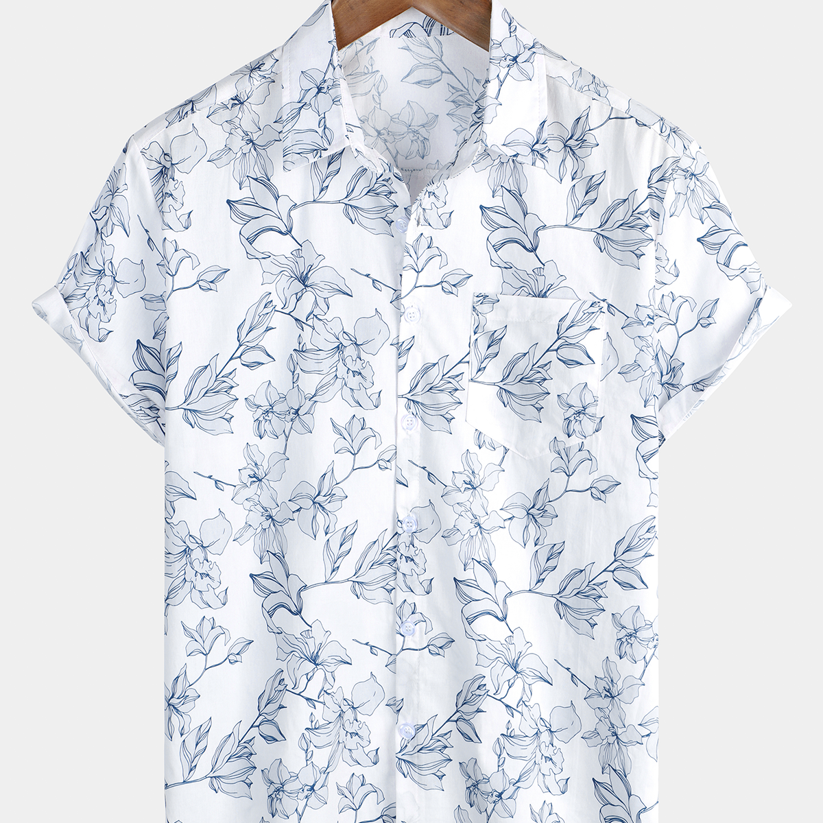 Chemise d'été boutonnée en coton pour hommes, vacances à la plage