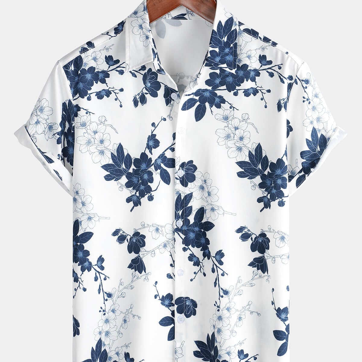 Chemise boutonnée décontractée à manches courtes pour hommes, vacances d'été florales