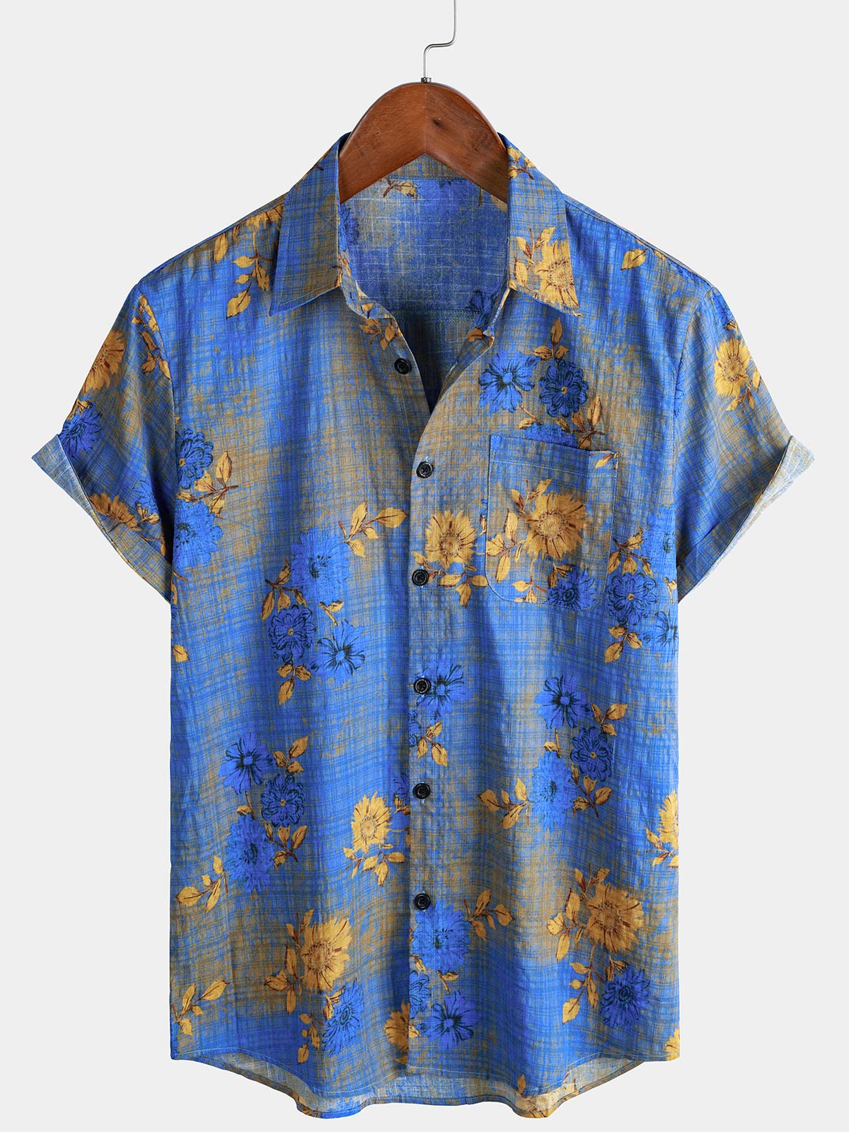 Chemise hawaïenne respirante à manches courtes pour homme