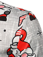 Chemise à manches longues boutonnée drôle pour hommes, vacances de Noël, imprimé Gnome mignon