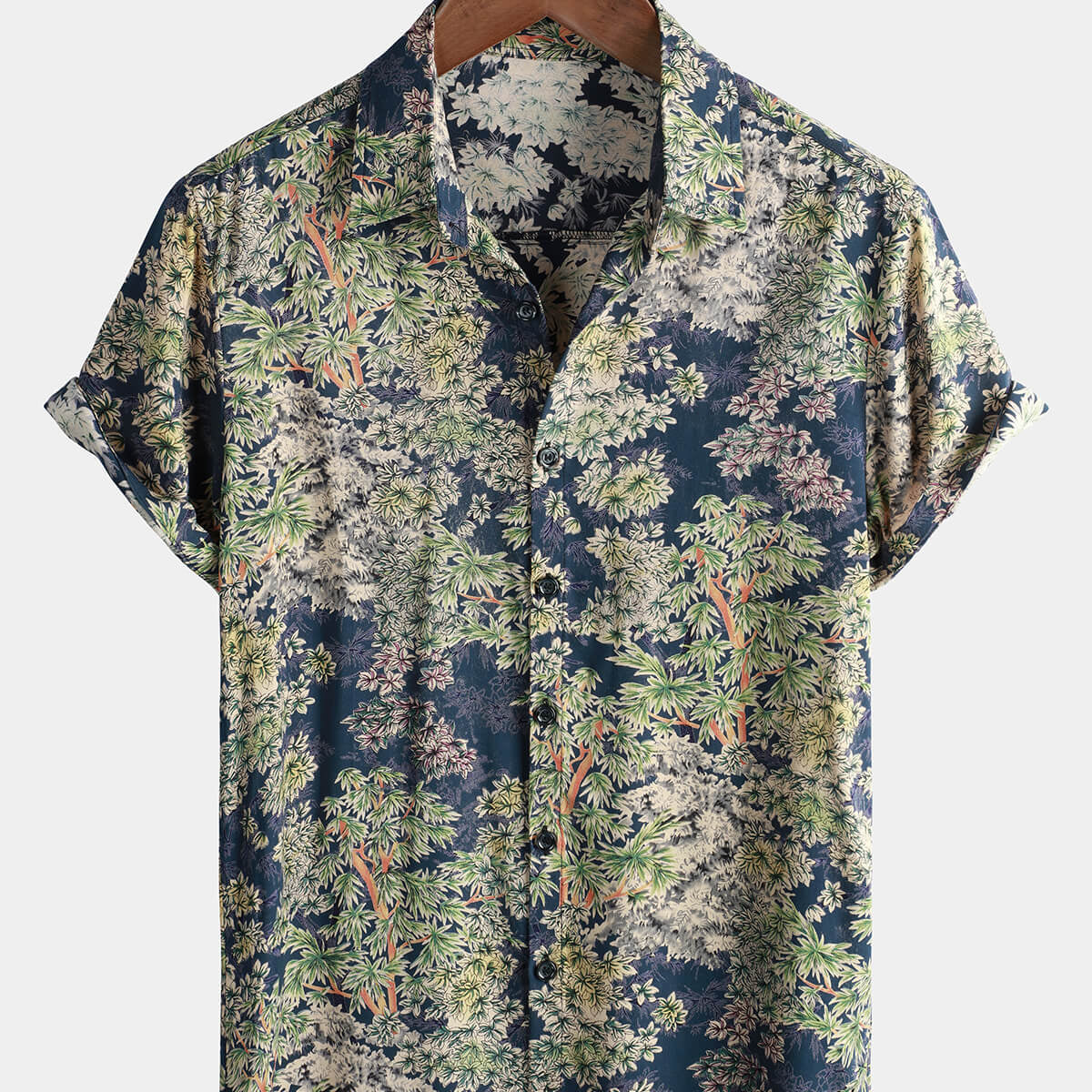 Chemise de plage d'été à manches courtes pour hommes avec poche boutonnée