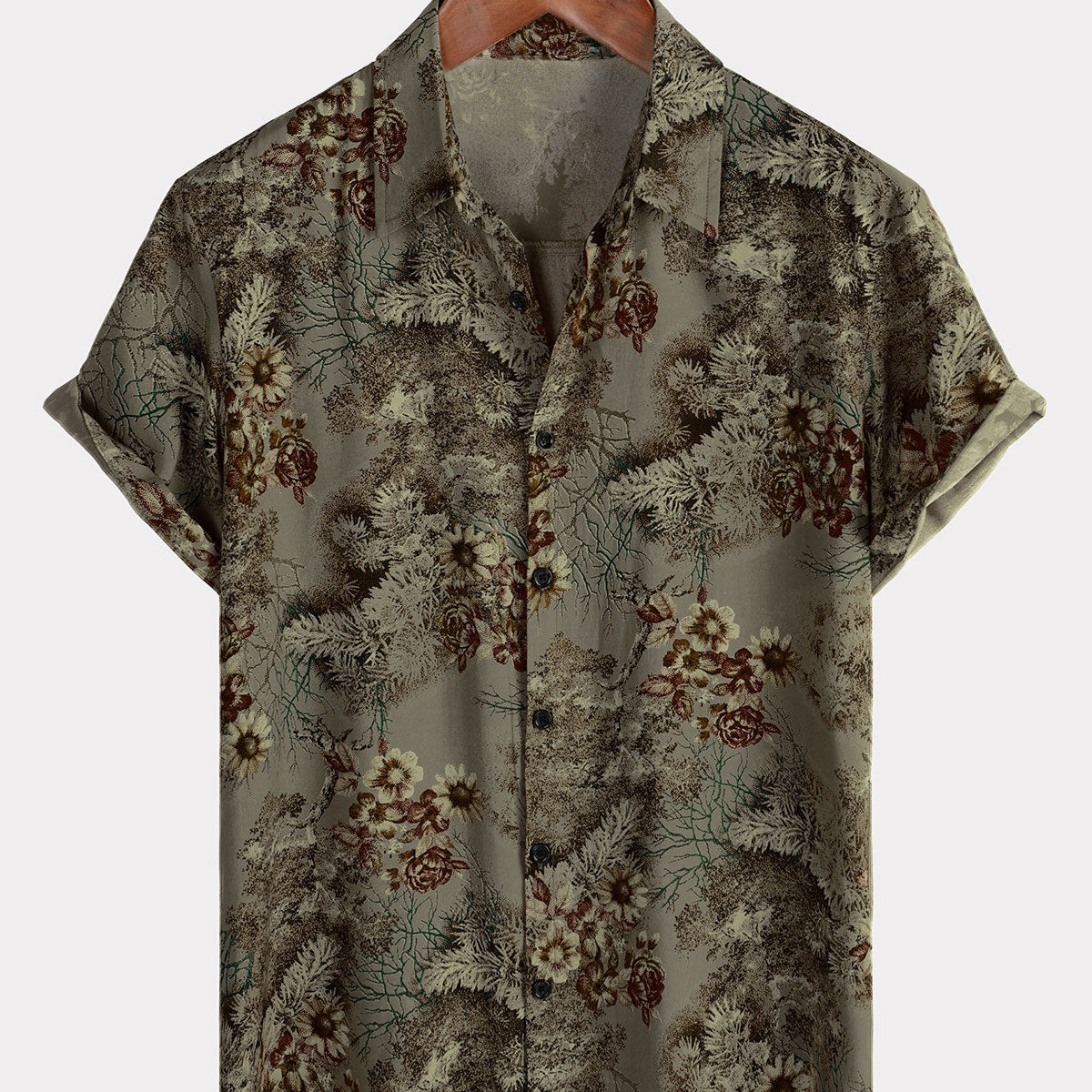 Chemise à manches courtes pour hommes, rétro, Floral, décontracté, Vintage, vacances d'été