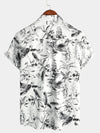Chemise à manches courtes boutonnée en coton blanc pour homme idéale pour les vacances hawaïennes les croisières et la plage estivale