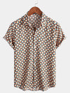 Lot de 3 | Chemises à manches courtes pour hommes Retro Vintage Geometric Circle Cool Summer Beach