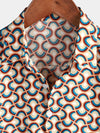 Lot de 3 | Chemises à manches courtes pour hommes Retro Vintage Geometric Circle Cool Summer Beach