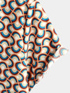 Lot de 3 | Chemises à manches courtes pour hommes Retro Vintage Geometric Circle Cool Summer Beach
