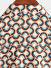 Lot de 3 | Chemises à manches courtes pour hommes Retro Vintage Geometric Circle Cool Summer Beach