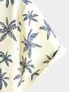 Chemise à manches courtes boutonnée en coton avec motifs d'arbres de palmiers hawaïens pour homme idéale pour les croisières et la plage