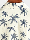 Chemise à manches courtes boutonnée en coton avec motifs d'arbres de palmiers hawaïens pour homme idéale pour les croisières et la plage