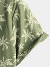 Chemise à manches courtes en coton à motifs d'arbres de palmiers pour homme boutonnée parfaite pour la plage hawaïenne et les croisières