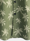 Chemise à manches courtes en coton à motifs d'arbres de palmiers pour homme boutonnée parfaite pour la plage hawaïenne et les croisières