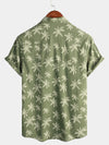 Chemise à manches courtes en coton à motifs d'arbres de palmiers pour homme boutonnée parfaite pour la plage hawaïenne et les croisières