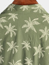 Chemise à manches courtes en coton à motifs d'arbres de palmiers pour homme boutonnée parfaite pour la plage hawaïenne et les croisières