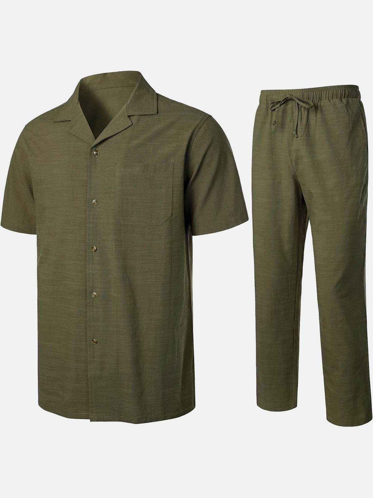 Ensemble chemise et pantalon Guayabera cubains décontractés pour homme, ensemble d'été