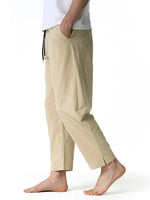 Lot de 2 | Pantalon taille élastique léger décontracté en coton pour hommes