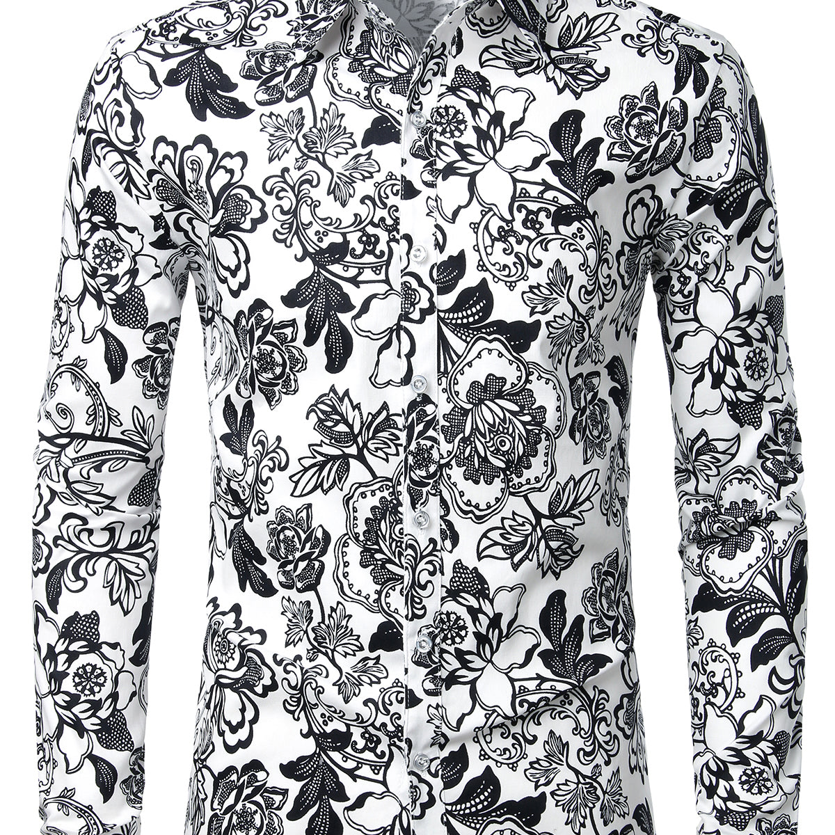 Chemise en coton imprimé de  motifs floraux homme