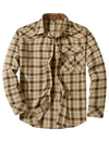 Chemise à manches longues boutonnée avec poche décontractée à carreaux pour hommes