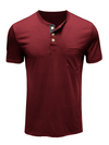 T-shirt à manches courtes en coton pour hommes de couleur unie décontracté