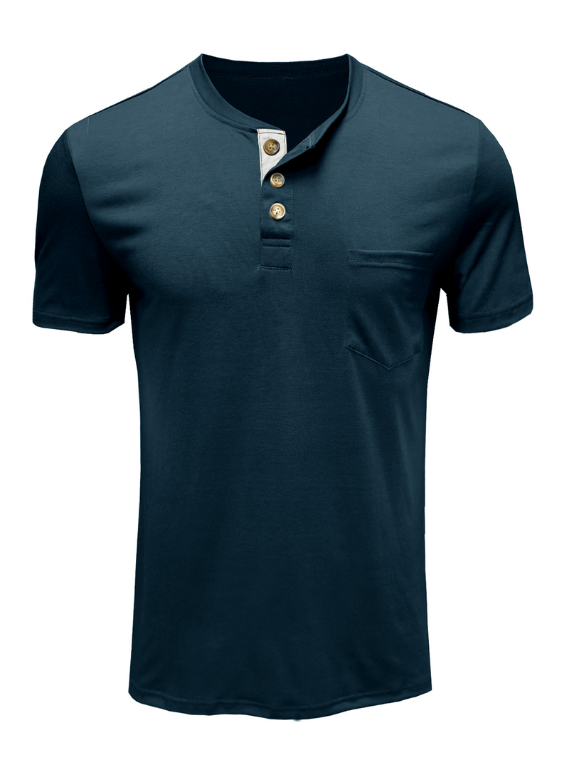 T-shirt à manches courtes en coton pour hommes de couleur unie décontracté