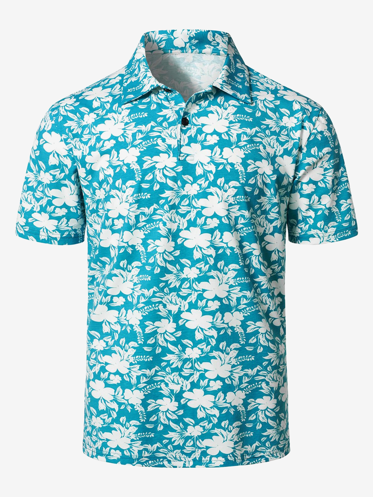 Polo à manches courtes en coton rose imprimé cactus pour hommes, sport de vacances, golf