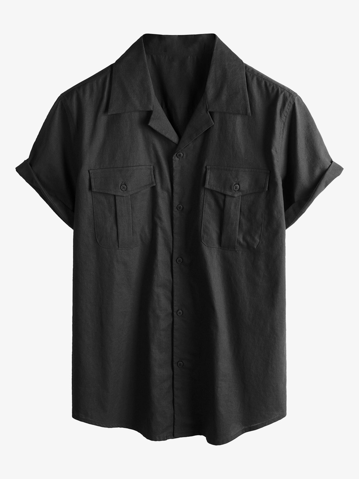 Chemise hawaïenne en coton et lin pour hommes, avec poche, plage cubaine, manches courtes, bouton d'été, chemise de camp