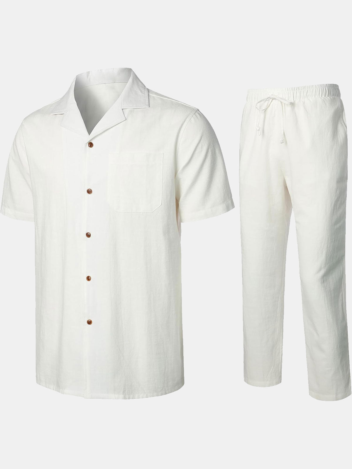 Ensemble chemise et pantalon Guayabera cubains décontractés pour homme, ensemble d'été
