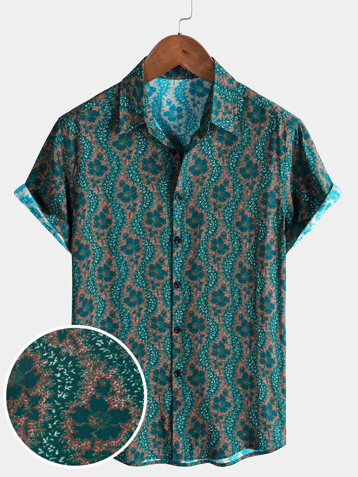 Chemise Homme Florale Vintage Verte