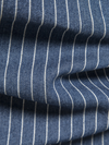 Chemise à manches longues en coton vintage avec poche à rayures en denim pour hommes
