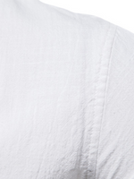 Chemise boutonnée à manches longues 100 % coton de couleur unie pour hommes